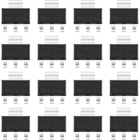 50 Stück AMS-1117 3,3 V 1 A SOT-223 Spannungsregler, elektronisches Bauteil für Netzteile und DIY-Projekte (1/5)
