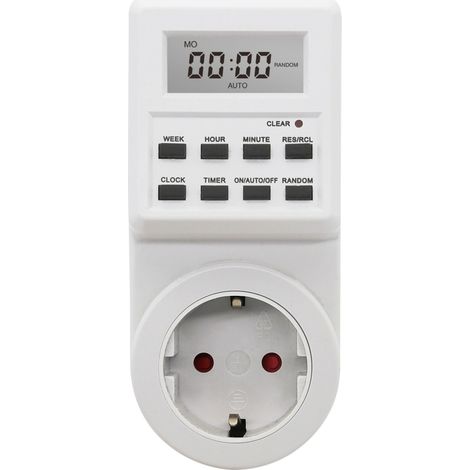 Interrupteur Horloge Prise Électrique - Minuterie Écran Petit Format Norme Européenne - Pour Prise Standard - 1 Pièce (1/5)