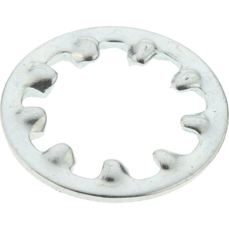Rondelle antivibration à dents internes, pour vis M10, Acier Galvanisé brillant ( Prix pour Sachet de 100 )