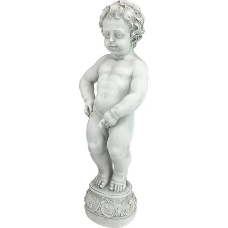 Design Toscano Manneken Pis, statua del Bambino che fa la pipì Decorazione da giardino con fontana d'acqua Giochi d'acqua , poliresina, pietra antica, 68,5 cm (1/5)