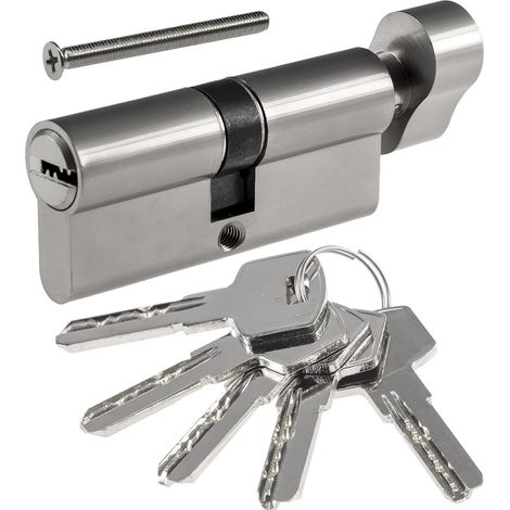 【SX004】 Cilindro de cerradura antirrobo para puertas, estándar europeo, cabeza cilíndrica, 70 mm/80 mm/90 mm, apertura con un solo botón/doble llave.