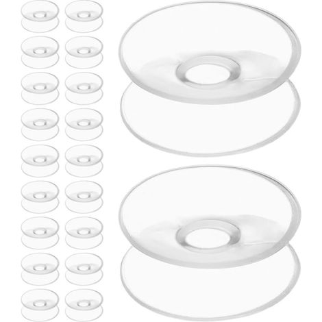 Lot de 20 ventouses double face en plastique transparent pour verre, (1/5)