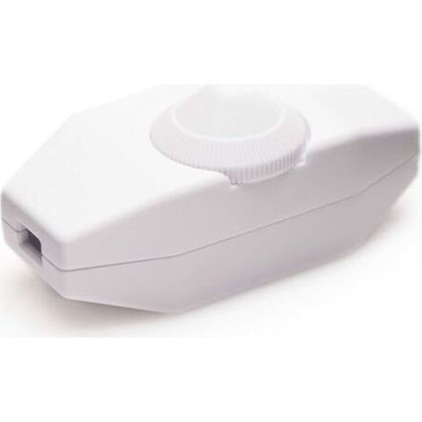 Variateur de Lumière avec Interrupteur Rotatif, Tension 220-230V, Couleur Blanche, pour Ampoules LED à Intensité Variable