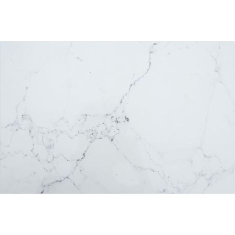 Dessus de table Blanc 100x62 cm 8 mm Verre trempé design marbre (1/5)