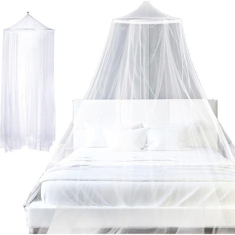Moskitonetz aus Polyester für Einzel- und Doppelbetten. Höhe 270 cm, Durchmesser 50 cm. Waschbar und leicht. Für den Innen- und Außenbereich geeignet. (1/5)