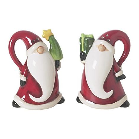 Excelsa Santa Claus Set Sale E Pepe, Ceramica, Rosso, 6x4.5x8 cm, 2 unità (1/3)