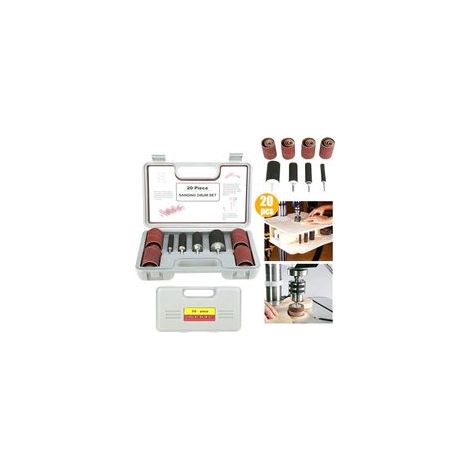 Rosvola Kit Ponceuse à Tambour, Jeu D'outils pour Ponceuse à Tambour à Poncer, con estuche, para Perceuse, 20 piezas