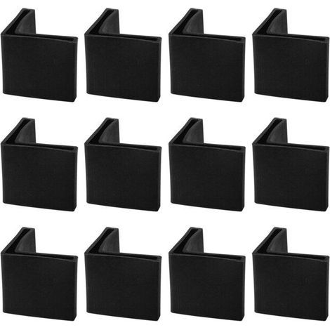 (Noir)SOURCING MAP 30mmx30mm Meuble Pied Jambe Angle Fer Patin L Forme Plastique Jambe Cornière en caoutchouc Noir 12Pcs (1/4)