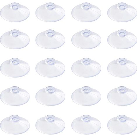 20 Pack Ventouses Transparentes Ventouses en Plastique PVC de 2 cm sans Crochets pour la décoration et l'organisation de la Maison