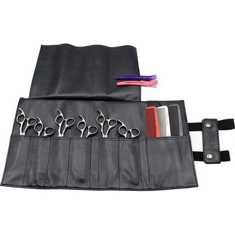 Sacoche à outils de coiffure - 7 compartiments - Cuir haute qualité - Durable - Confortable (1/5)