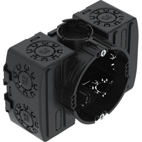 OBO Bettermann Caja electrónica empotrada con espacio de sujeción lateral Ø60xH50x114 Polipropileno negro intenso, 2003725
