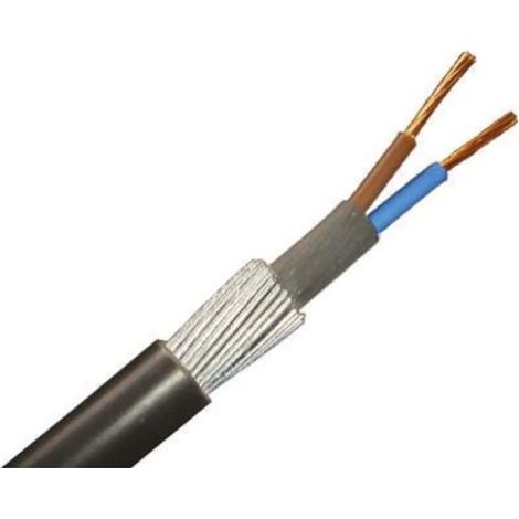 Câble blindé 2 conducteurs , gaine en Chlorure de polyvinyle PVC Noir ( Prix pour Bobine de 50 Mètres )