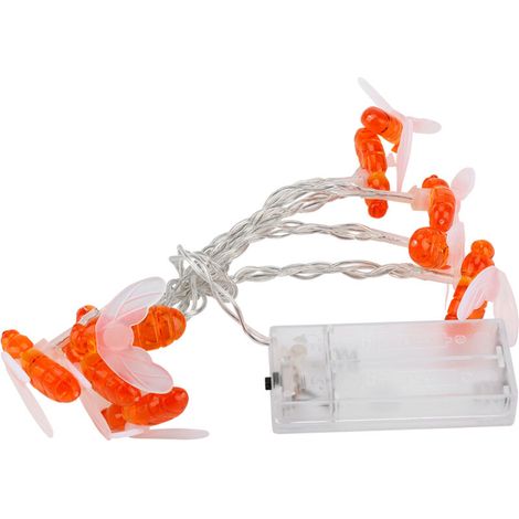 Guirlande Lumineuse Étanche 10 LED en Forme d'Abeille pour Jardin et Terrasse (1.2m)