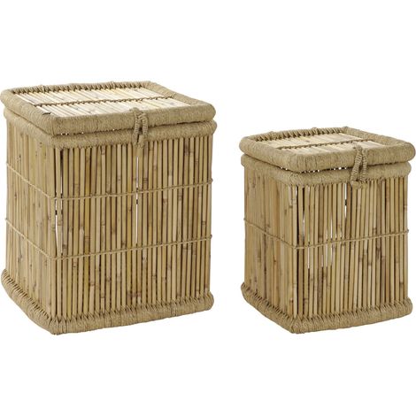 Cesta Set 2 Bambu Cuerda 46X46X55 Natural Natural (1/5)