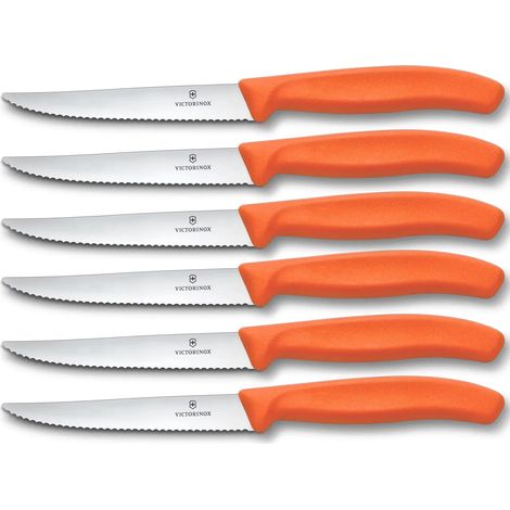 Coltello bistecca dentato arancione Victorinox cm 11