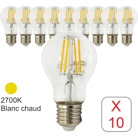 [JAMAIS UTILISÉ] Lot de 10 ampoules LED filament E27 6W 750Lm 2700K - garantie 2 ans