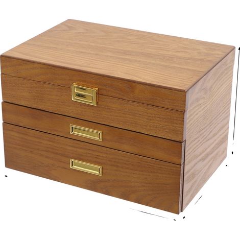 Portagioie, organizer multifunzionale, elegante espositore, marrone chiaro (1/2)