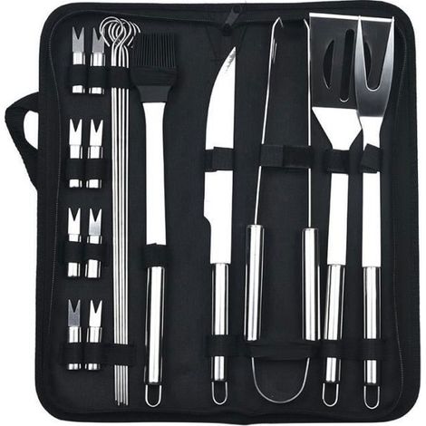Ustensiles Barbecue Kit Barbecue Accessoire Acier Inoxydable Outil de Barbecue pour Cadeau pour Jardin Voyage ou Camping