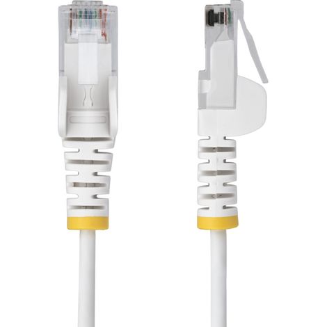 StarTech.com Câble Ethernet CAT6 Blanc Fin de 10m, Sans Accroc, 100W PoE, UTP, LSZH, Fil de Cuivre Pur 28AWG, Cordon Patch Réseau RJ45 avec Serre-Câble, Contrôlé Fluke