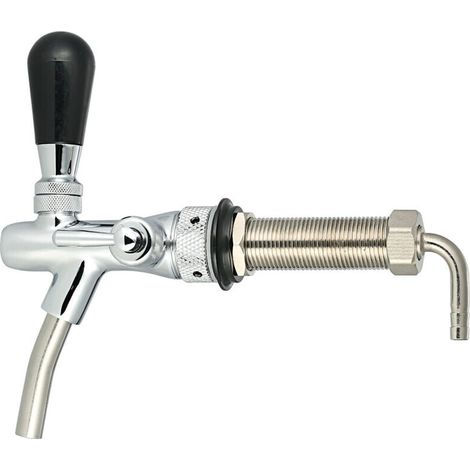 Grifo para cerveza de barril con control de flujo ajustable, cromado, vástago G5/8, vástago largo, grifo para barril de cerveza casera (1/5)