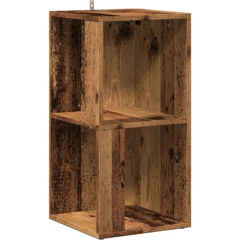 Mobile angolare classico e compatto dimensioni 33 x 33 x 67 cm in legno composito finitura effetto legno anticato 020050926