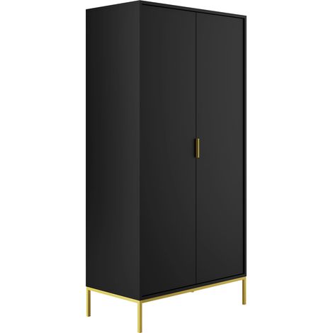 Armadio 2 ante Seattle nero 205,4cm (1/5)