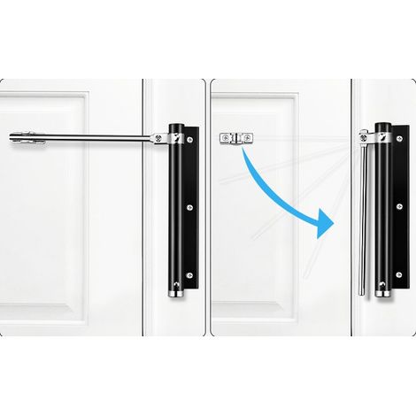 MINKUROW Cierrapuertas Automático Cierrapuertas Hogar Automático Cierre De Puertas Artefacto Simple Muelle Automático Cierrapuertas (Negro) (1/5)