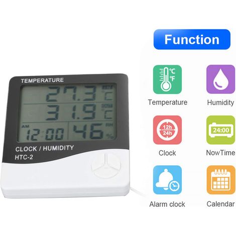 Feuchtigkeitsmesser, Thermometer, einfach zu installierendes, multifunktionales Messinstrument zur Messung der Luftfeuchtigkeit im Innen- und Außenbereich