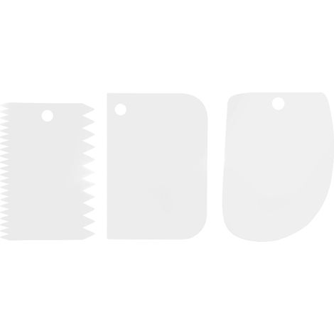 Lot de 3 spatules en plastique pour pâte, coupe-pâte et lissage de gâteau (1/5)