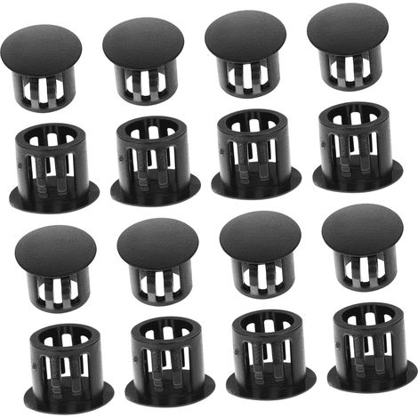 Bouchons ronds noirs en ABS pour meubles, 100 pièces (1/5)