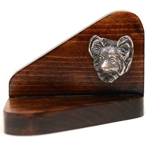 Papillon, Spaniel continentale - portacandele in legno a forma di cane, porta lumini, ricordo per cani di Art-Dog (1/5)
