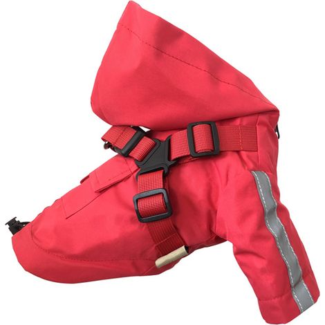 Imperméable pour chien avec capuche et harnais, avec bandes réfléchissantes, pour chiens de petite et moyenne taille.