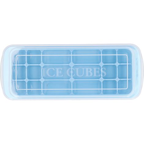 Moule à glaçons en silicone rectangulaire bleu, avec couvercle, pour glaçons, gâteau et sushi, usage multifonction (1/5)