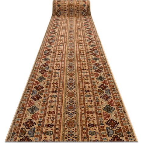KESHAN Wolle Läufer 7684/53555 Orientalisch Beige / terrakotta 90cm beige 90x300 cm
