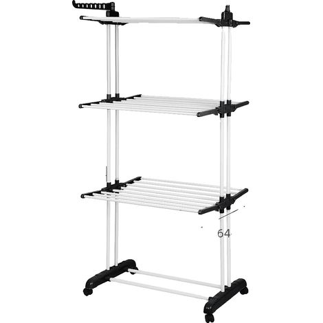 Sèche-linge, design à 4 couches, grande capacité, Noir et blanc (1/2)