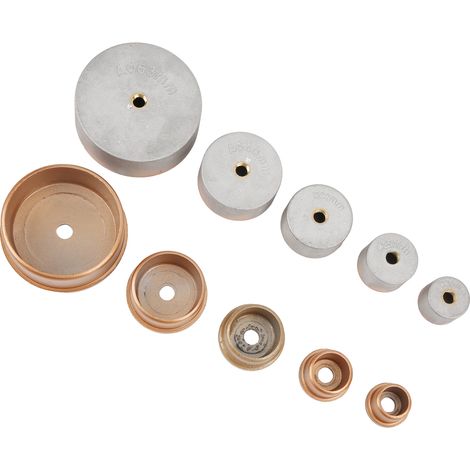 Kit de 10 accessoires pour machines à colle thermofusible (buses pour tubes PPR) pour diamètres 63 mm/40 mm/32 mm/25 mm/20 mm (1/5)