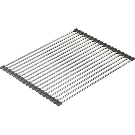Égouttoir télescopique 33–54 cm, 18 tubes, silicone/INOX, au-dessus évier. - Égouttoir télescopique 33–54 cm, 18 tubes, silicone/INOX, au-dessus évier. (1/5)
