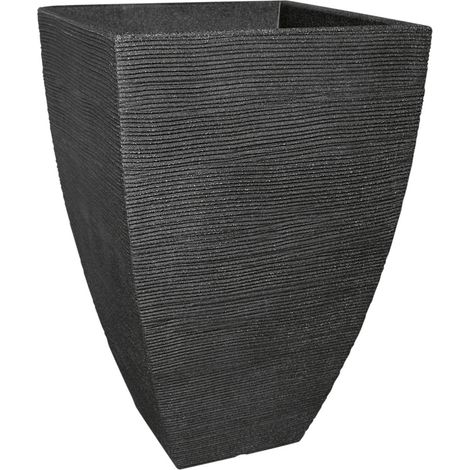 Rillentopf quad 40 cm H 60 cm anthrazit