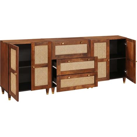 Maison Exclusive - Ensemble de buffet 3 pc 180 x 33 x 75 cm Bois de mangue massif (1/5)