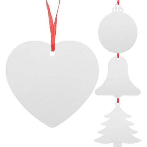 Lot de 4 petits pendentifs vierges pour sapin de Noël à faire soi-même, à transférer à chaud-8X7.9CM (1/3)