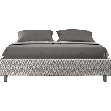 Letto Matrimoniale Sommier 160x190 cm con Rete e Contenitore Azelia Aragona 1 Bianco (1/4)