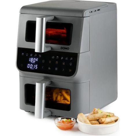 Freidora sin aceite - DOMO - Airfryer DO550FR - Doble cajón 3,5 L + 6,5 L - 10 programas - 2500 W (1/5)
