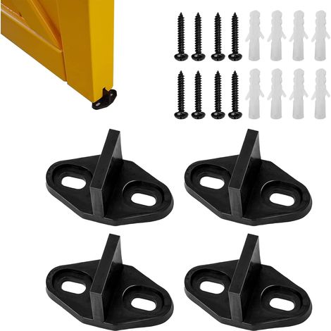 Guide Porte Coulissante, Guide Porte Galandage, Guidage au Sol Portes, pour Portes en Bois/Placard/Grange, avec Vis et Tube D'expansion, 4 Pièces (1/5)
