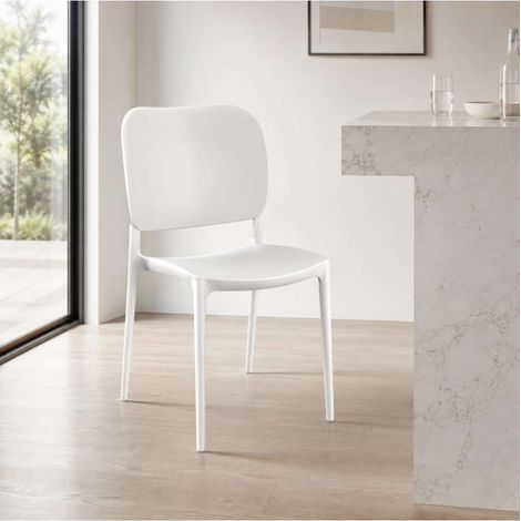 Domo Mea Sedia Orbita Vetroresina Bianca, Ampio Schienale 45x56x84 cm (1/3)