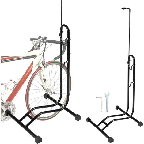 SWANEW 2x Support de sol vertical pour vélos 3 fonctions pour accrocher régler horizontalement et verticalement Porte-vélo 20 à 27.5 pouces (1/5)