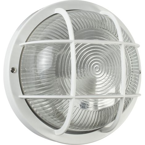 Hublot sans ampoule Rond Blanc E27 60W max IP44 - Tibelec (1/5)