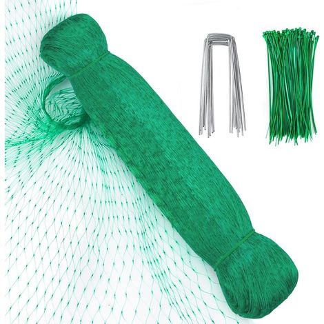 10M Anti-Bird Netting, Garden Protection Netting with 50 Cable Ties and 10 Garden Pegs Bird Netting Netting for Plants Ponds Trees (1/5)