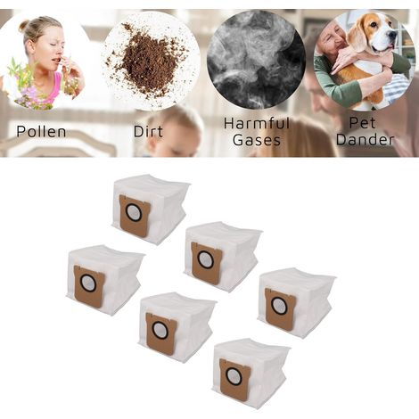 Ortviai Sacs à poussière pour aspirateur universel – Lot de 6, en tissu non tissé avec fermeture automatique (1/4)