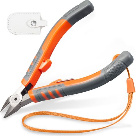 Pince coupante diagonale de 12,7 cm - Pince coupante diagonale avec corde à main et couvercle de protection - Cisaille à fil pour zones étroites - Attaches à glissière (1/5)