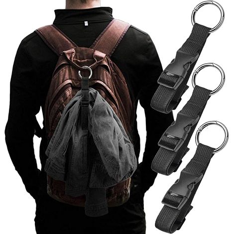 3 Pièces Sangles de Bagages, Ajout de Bagages, Pince à Veste, Libérez Vos Mains, des Sangles de Ceinture de Valise Réglables, des Accessoires de Voyage pour Connecter des Bagages ou Un Sac à Dos (1/5)